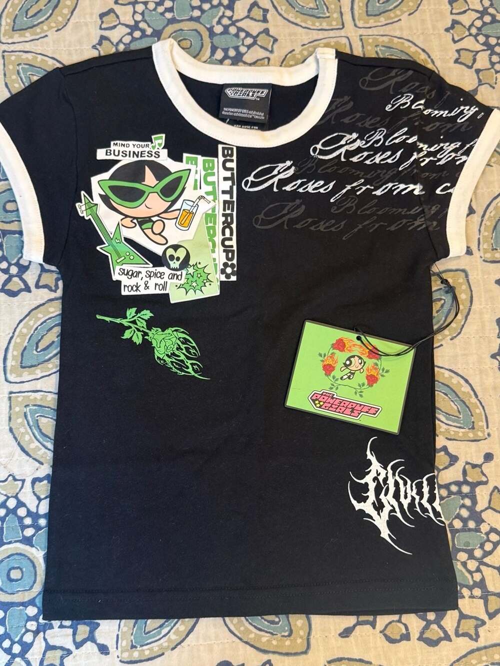 Civil Regime x The Powerpuff Girls Buttercup Graphic Ringer T-Shirt